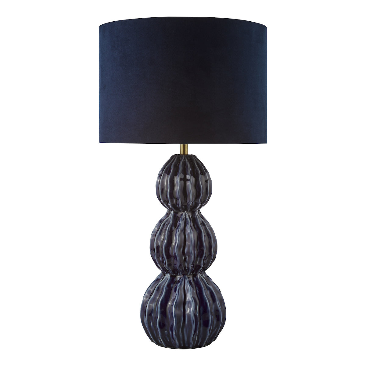Dar Lorelai Ceramic Table Lamp Blue With Shade