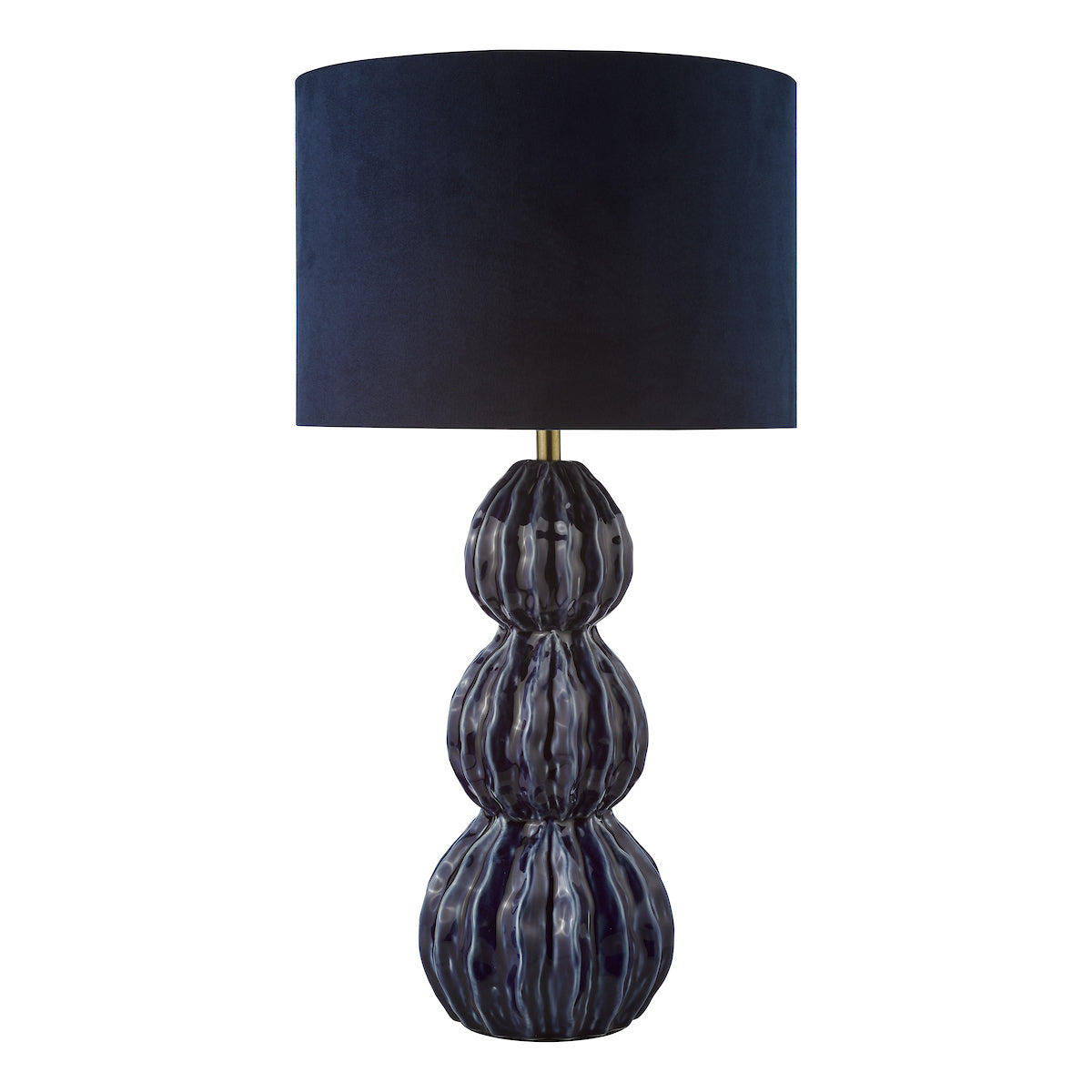Dar Lorelai Ceramic Table Lamp Blue With Shade