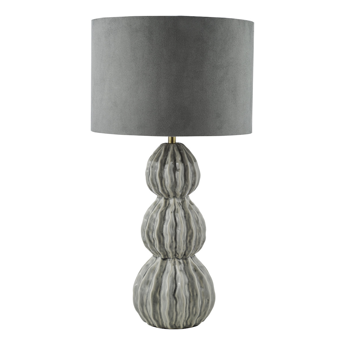 Dar Lorelai Ceramic Table Lamp Grey With Shade