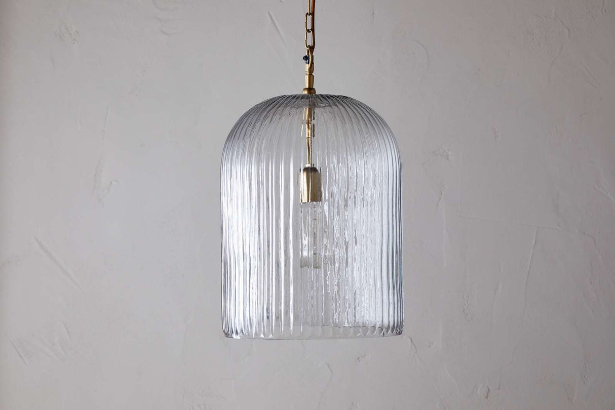 Nkuku Lumina Fluted Recycled Glass Pendant Large