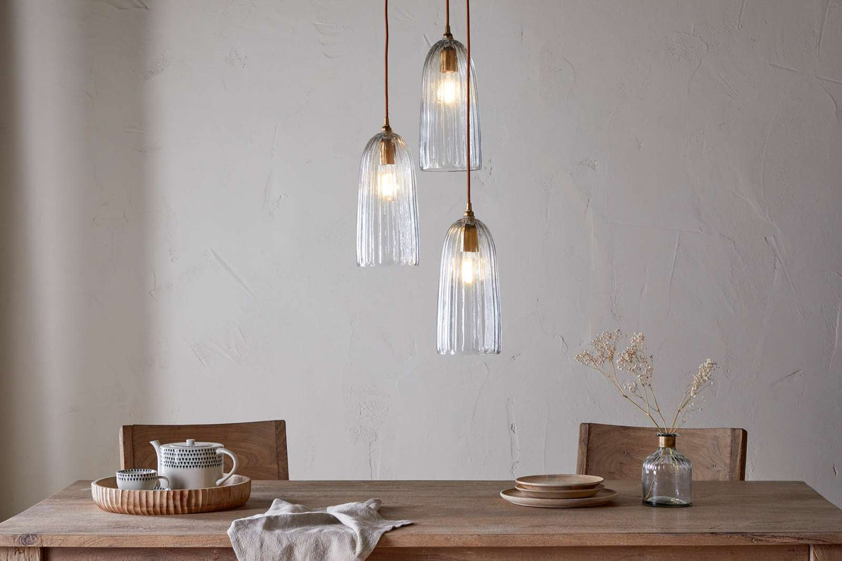 Nkuku Lumina Fluted Recycled Glass Cluster Light