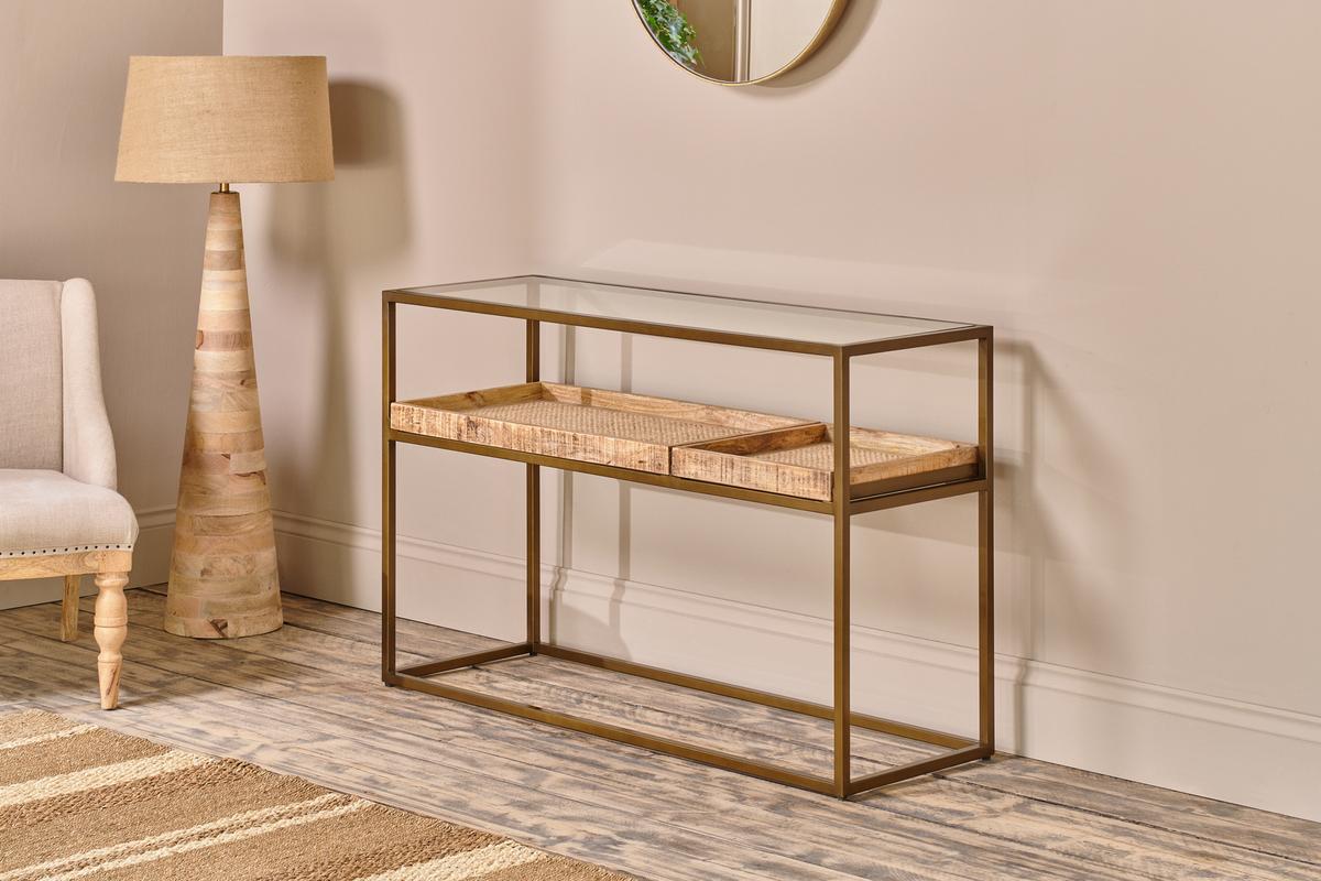 Nkuku Luzon Display Console Table Brass