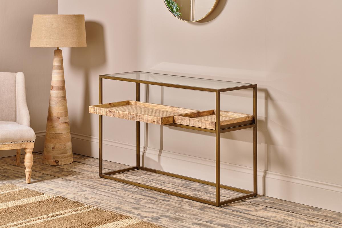 Nkuku Luzon Display Console Table Brass