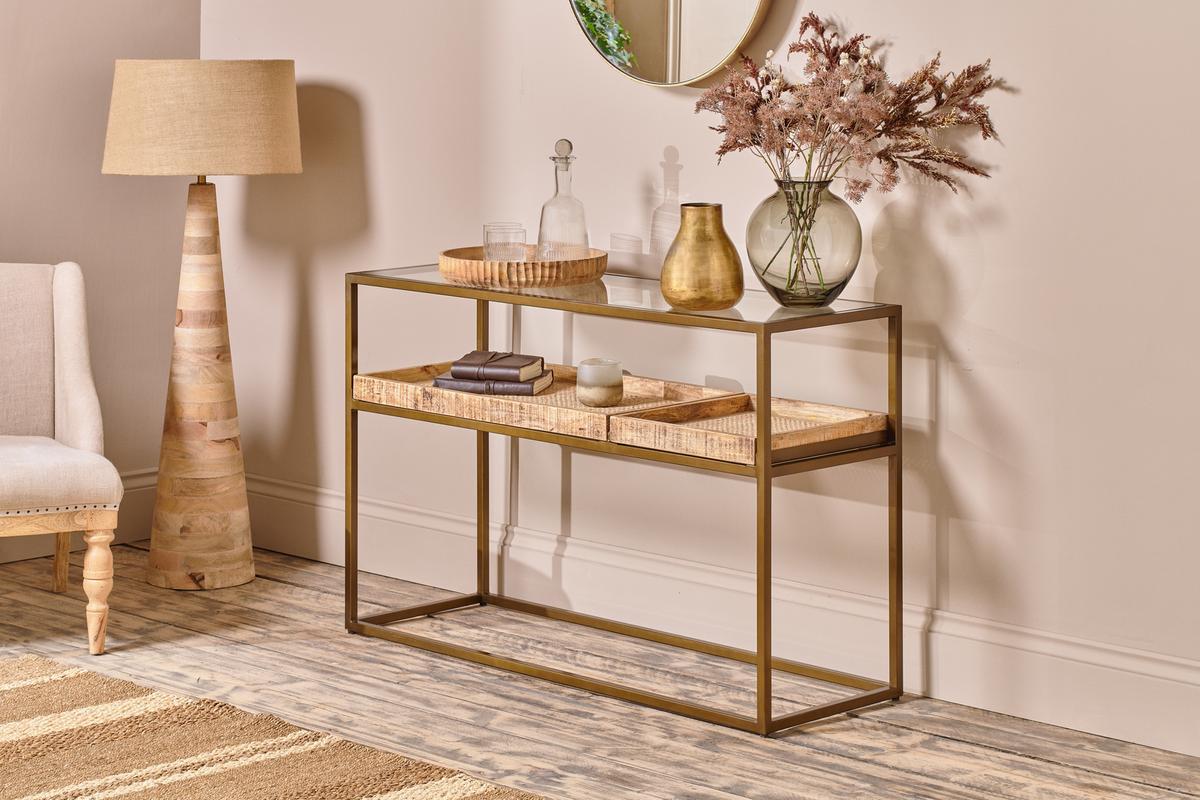Nkuku Luzon Display Console Table Brass
