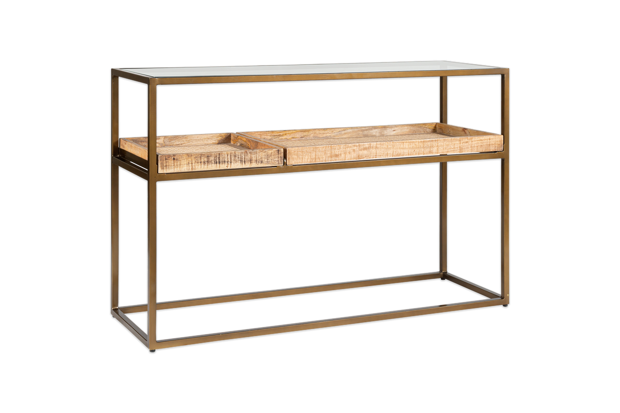 Nkuku Luzon Display Console Table Brass