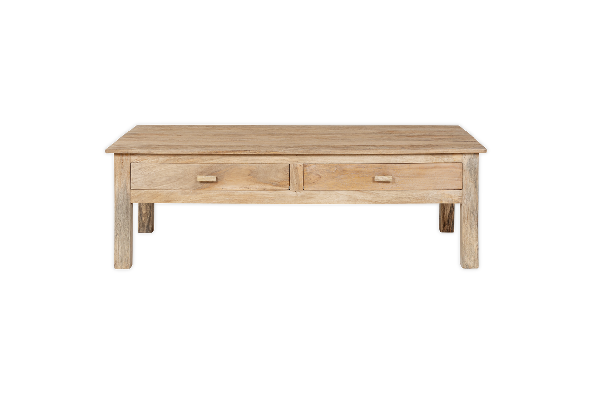 Nkuku Laali Grooved Mango Wood Coffee Table Natural
