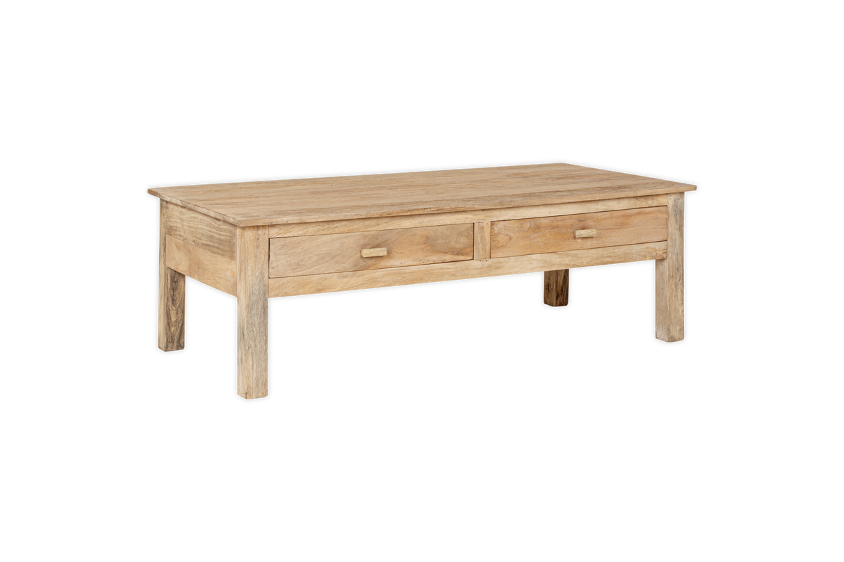 Nkuku Laali Grooved Mango Wood Coffee Table Natural