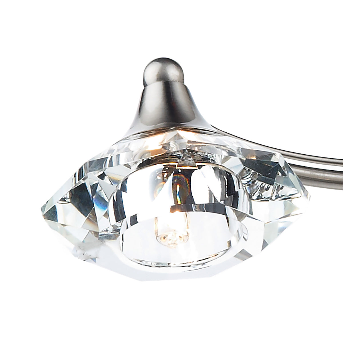 Dar Luther 4 Light Semi Flush Satin Chrome Crystal