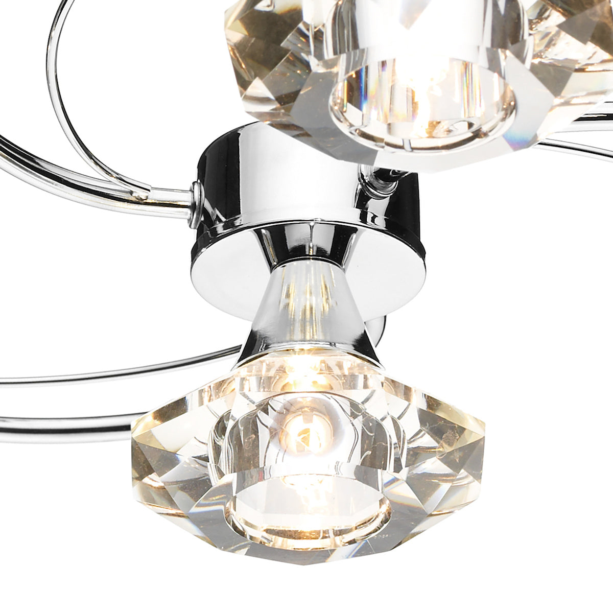 Dar Luther 4 Light Semi Flush Polished Chrome Crystal