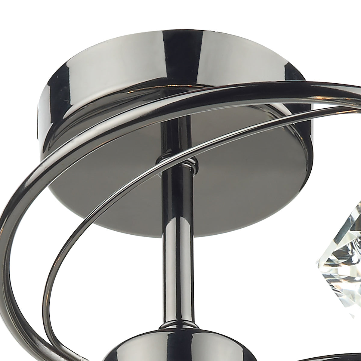 Dar Luther 4 Light Semi Flush Black Chrome Crystal