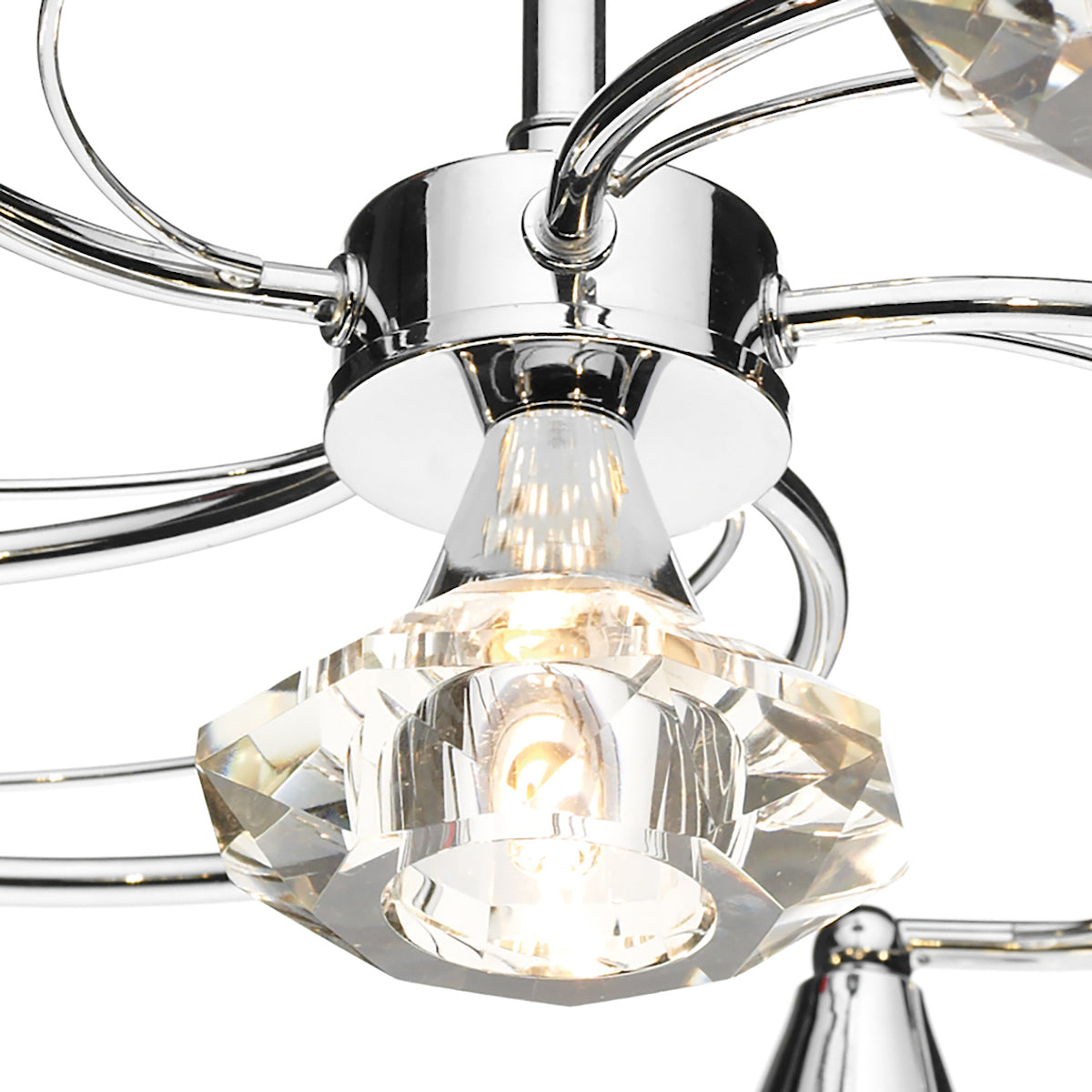 Dar Luther 6 Light Semi Flush Polished Chrome Crystal