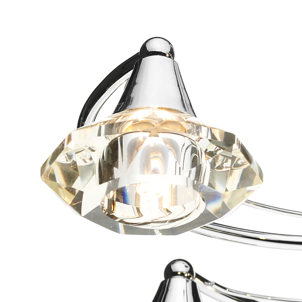 Dar Luther 6 Light Semi Flush Polished Chrome Crystal