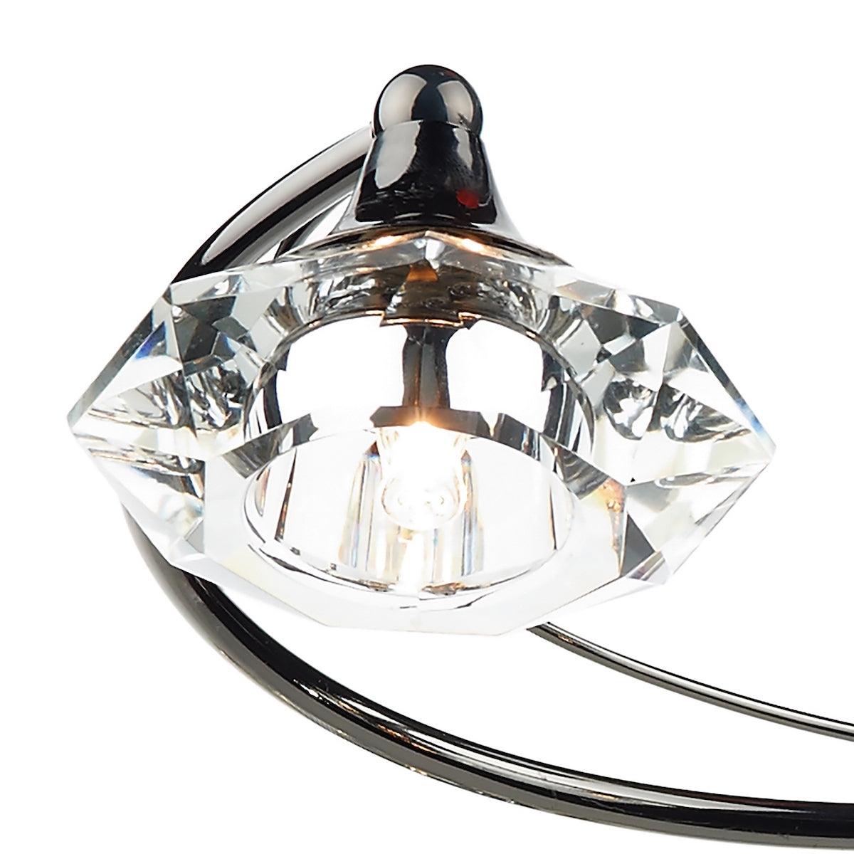 Dar Luther 6 Light Semi Flush Black Chrome Crystal