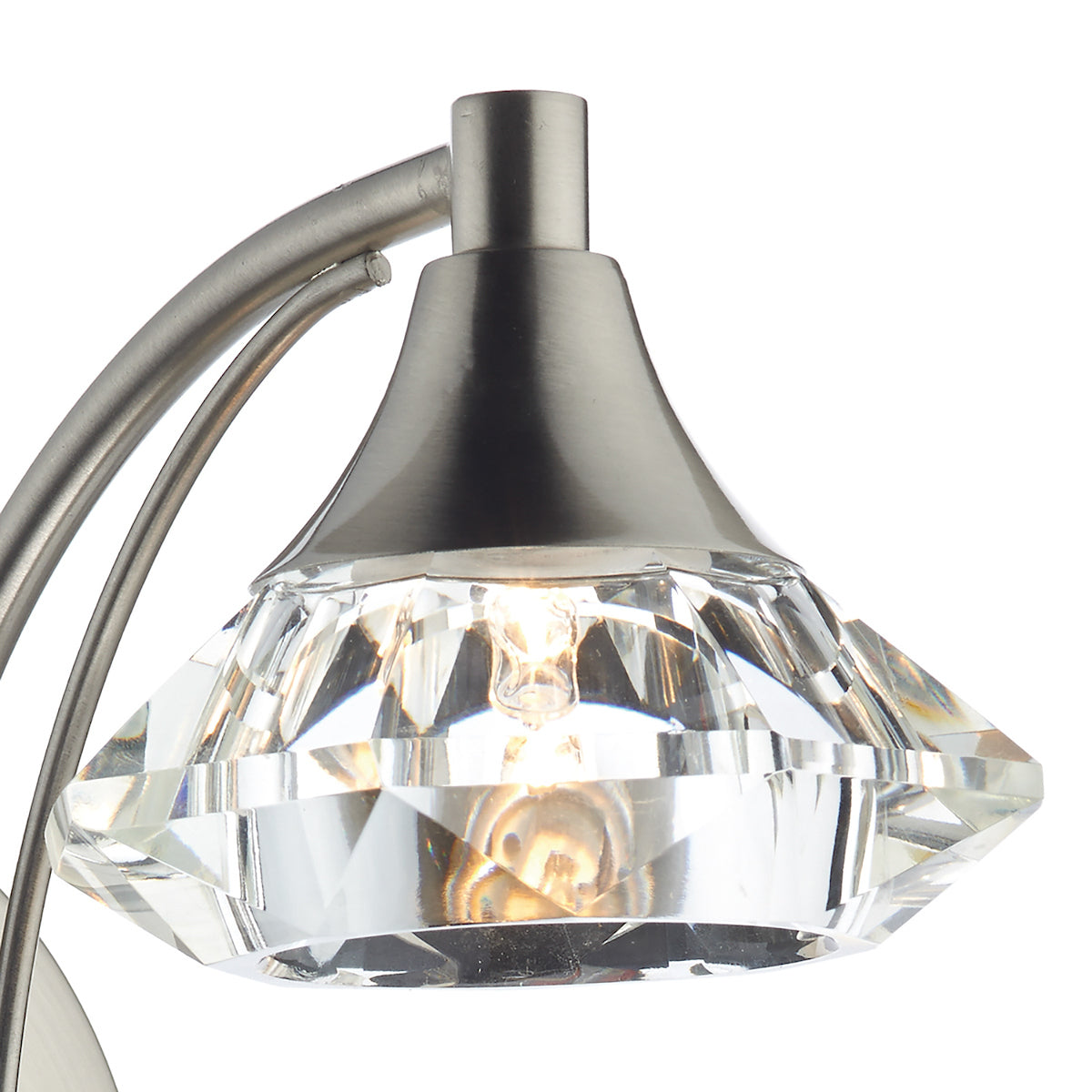 Dar Luther Wall Light Satin Chrome Crystal