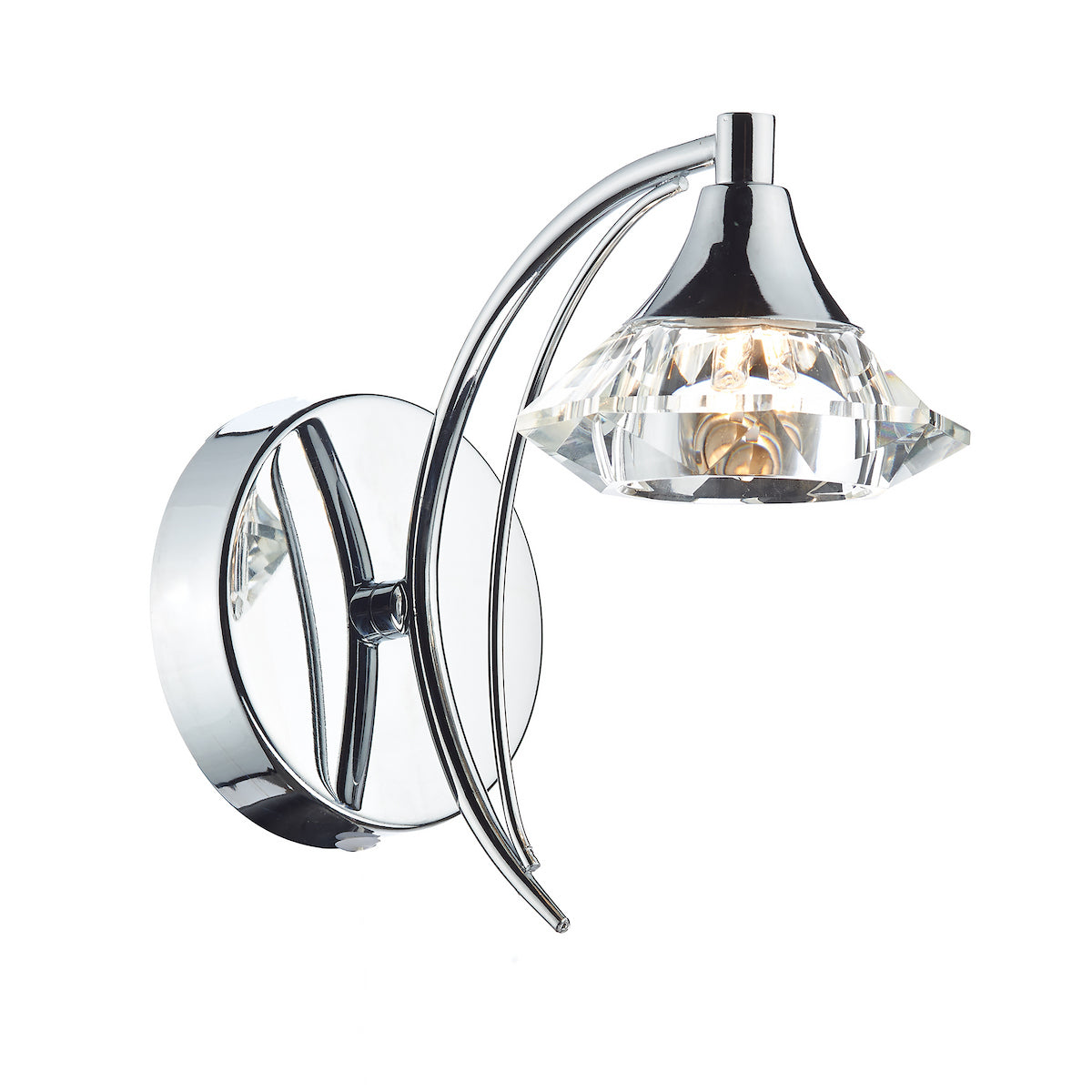 Dar Luther Wall Light Polished Chrome Crystal