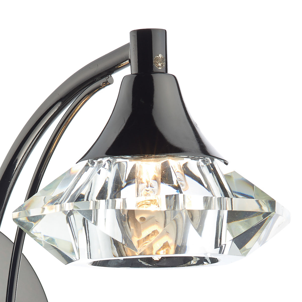 Dar Luther Wall Light Black Chrome Crystal