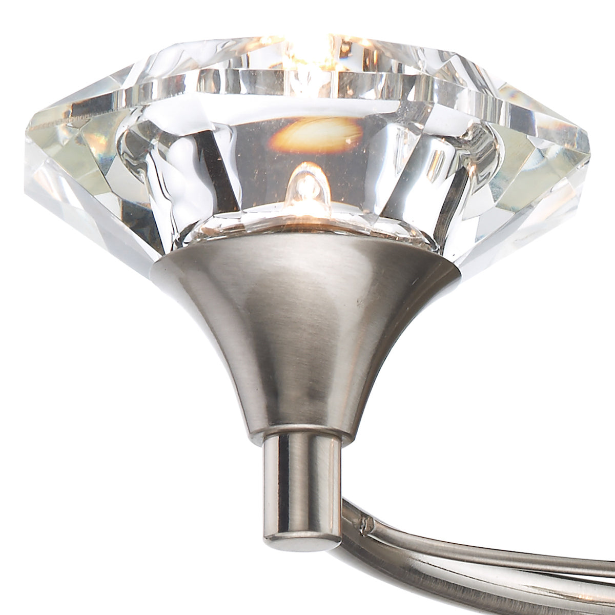 Dar Luther 2 Light Wall Light Satin Chrome Crystal