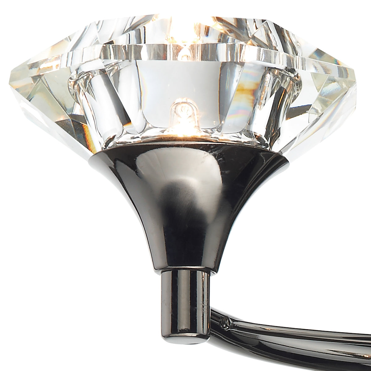 Dar Luther 2 Light Wall Light Black Chrome Crystal