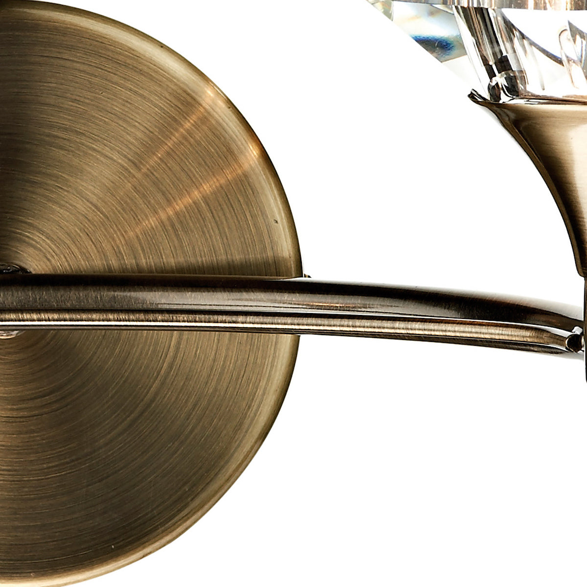 Dar Luther 2 Light Wall Light Antique Brass Crystal