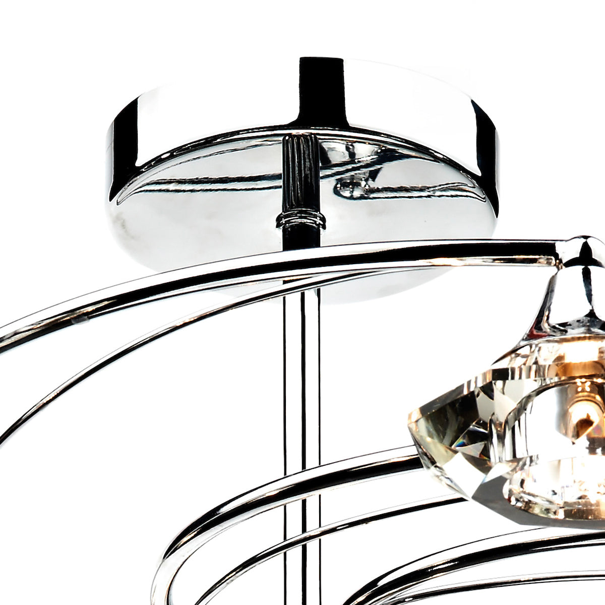 Dar Luther 10 Light Semi Flush Polished Chrome Crystal