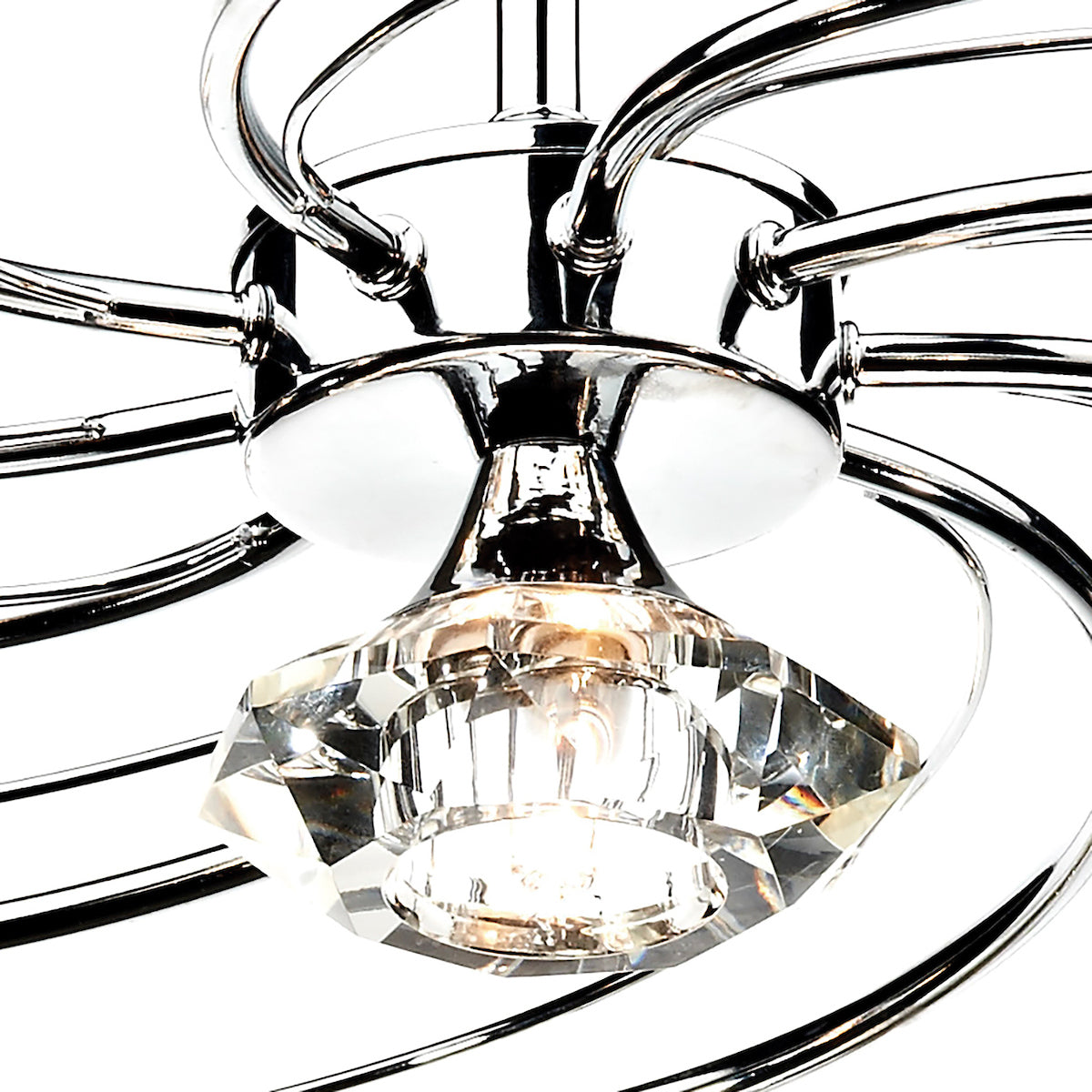 Dar Luther 10 Light Semi Flush Polished Chrome Crystal