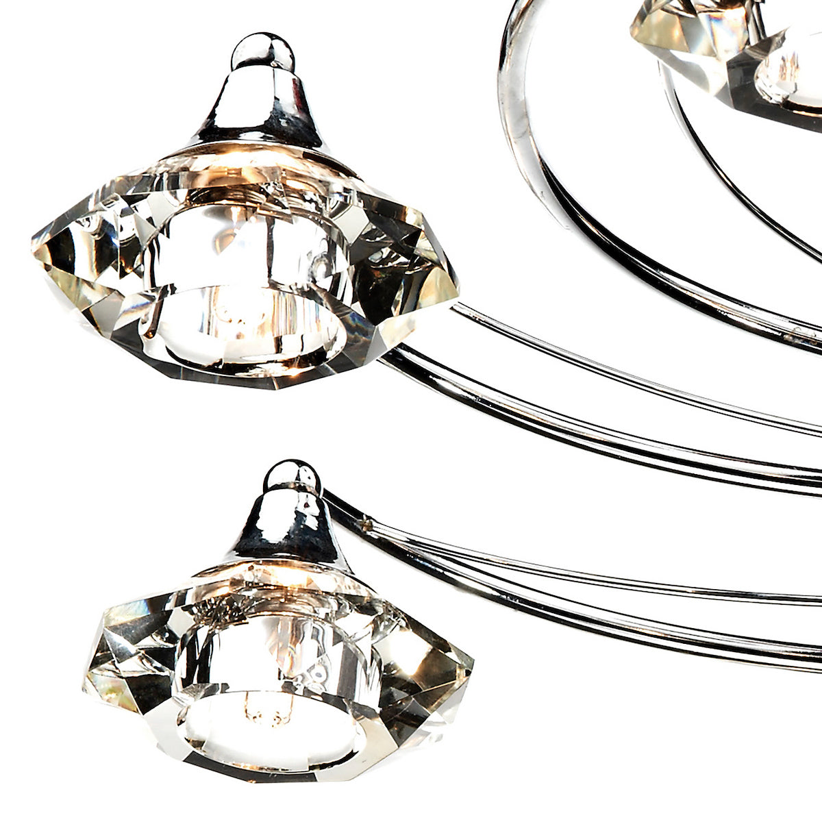 Dar Luther 10 Light Semi Flush Polished Chrome Crystal