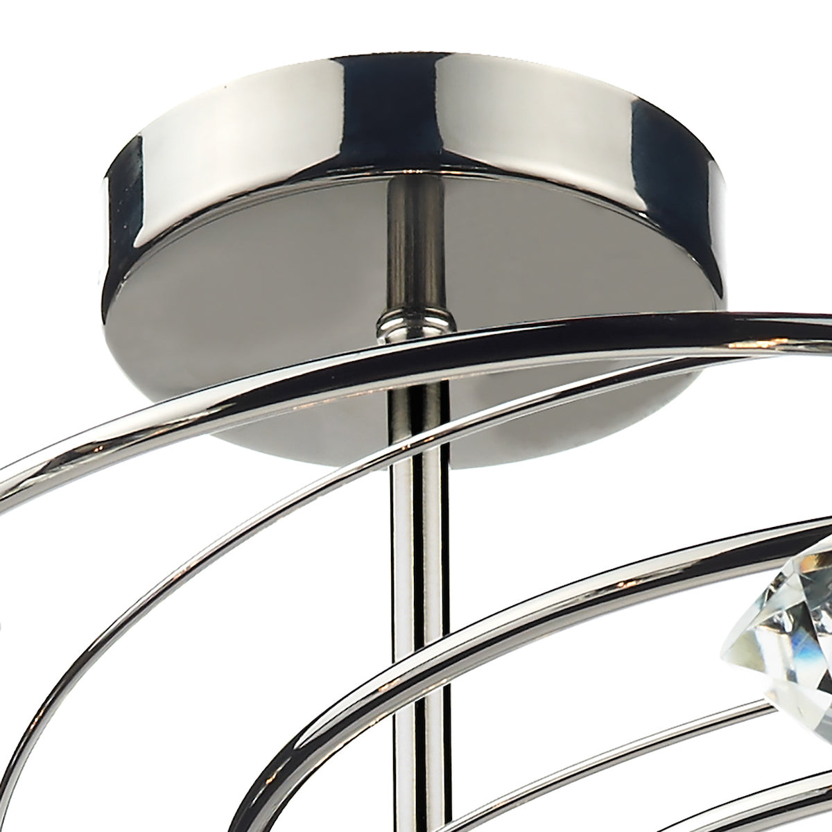 Dar Luther 10 Light Semi Flush Black Chrome Crystal