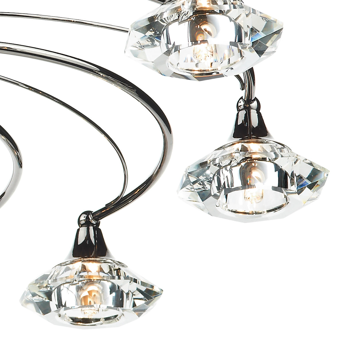 Dar Luther 10 Light Semi Flush Black Chrome Crystal