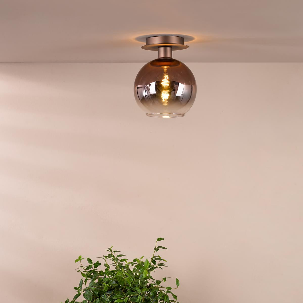 Dar Lycia Flush Satin Bronze and Brown Ombre Glass