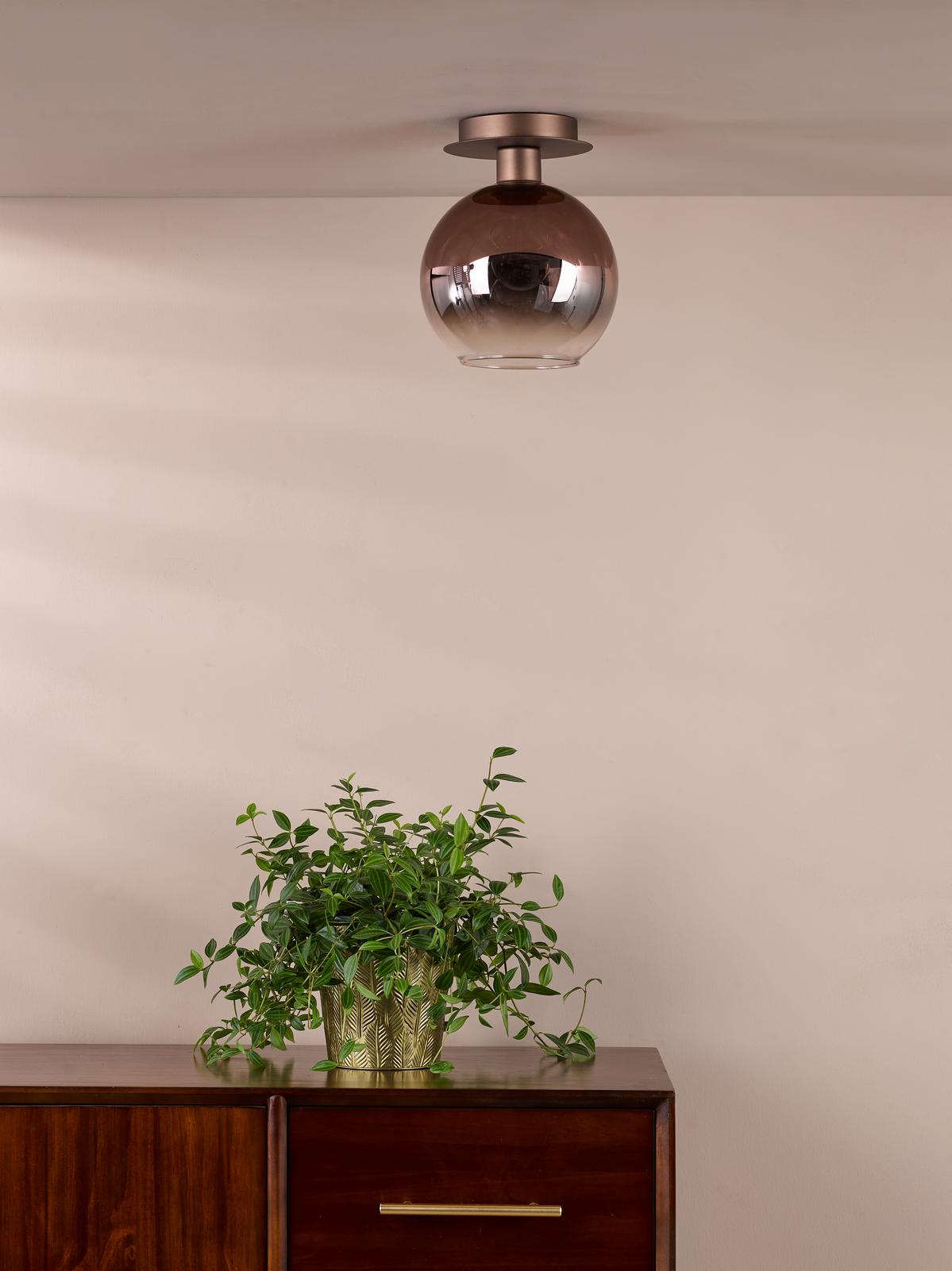 Dar Lycia Flush Satin Bronze and Brown Ombre Glass