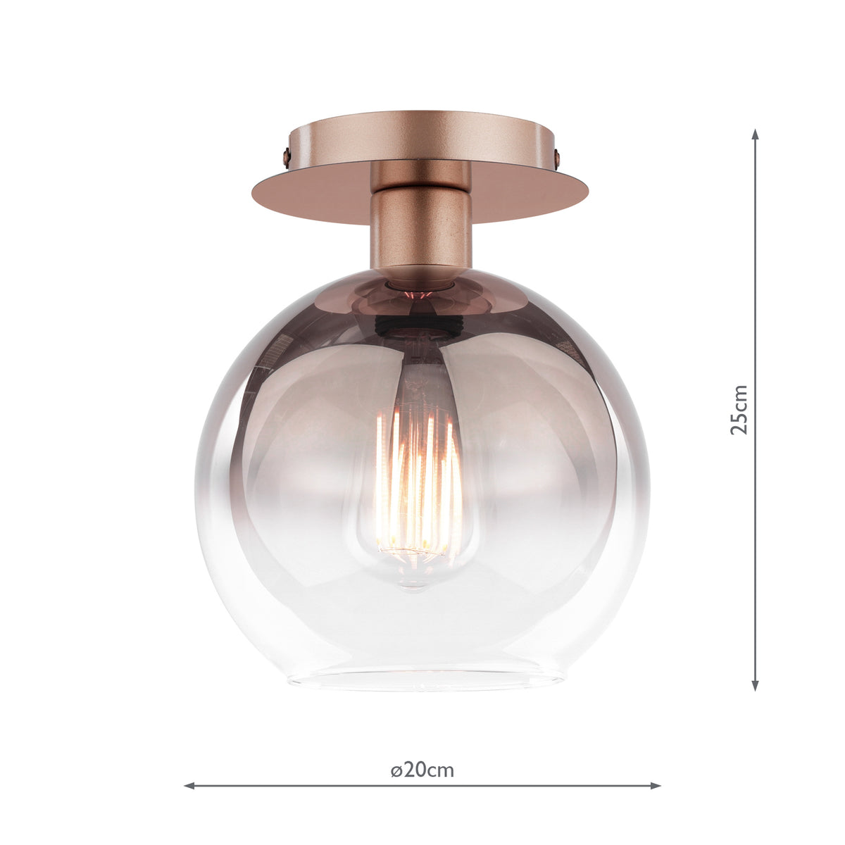Dar Lycia Flush Satin Bronze and Brown Ombre Glass