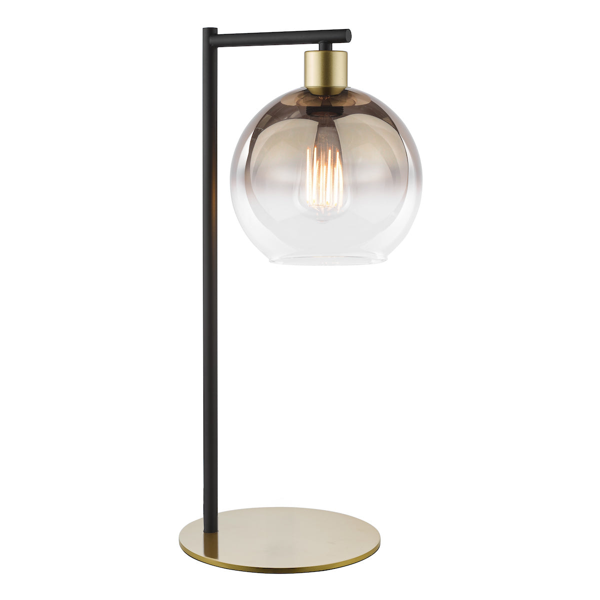 Dar Lycia Table Lamp Satin Gold and Gold Ombre Glass