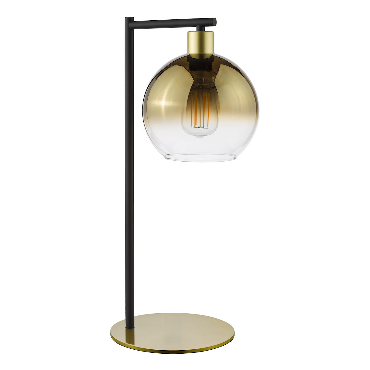 Dar Lycia Table Lamp Satin Gold and Gold Ombre Glass