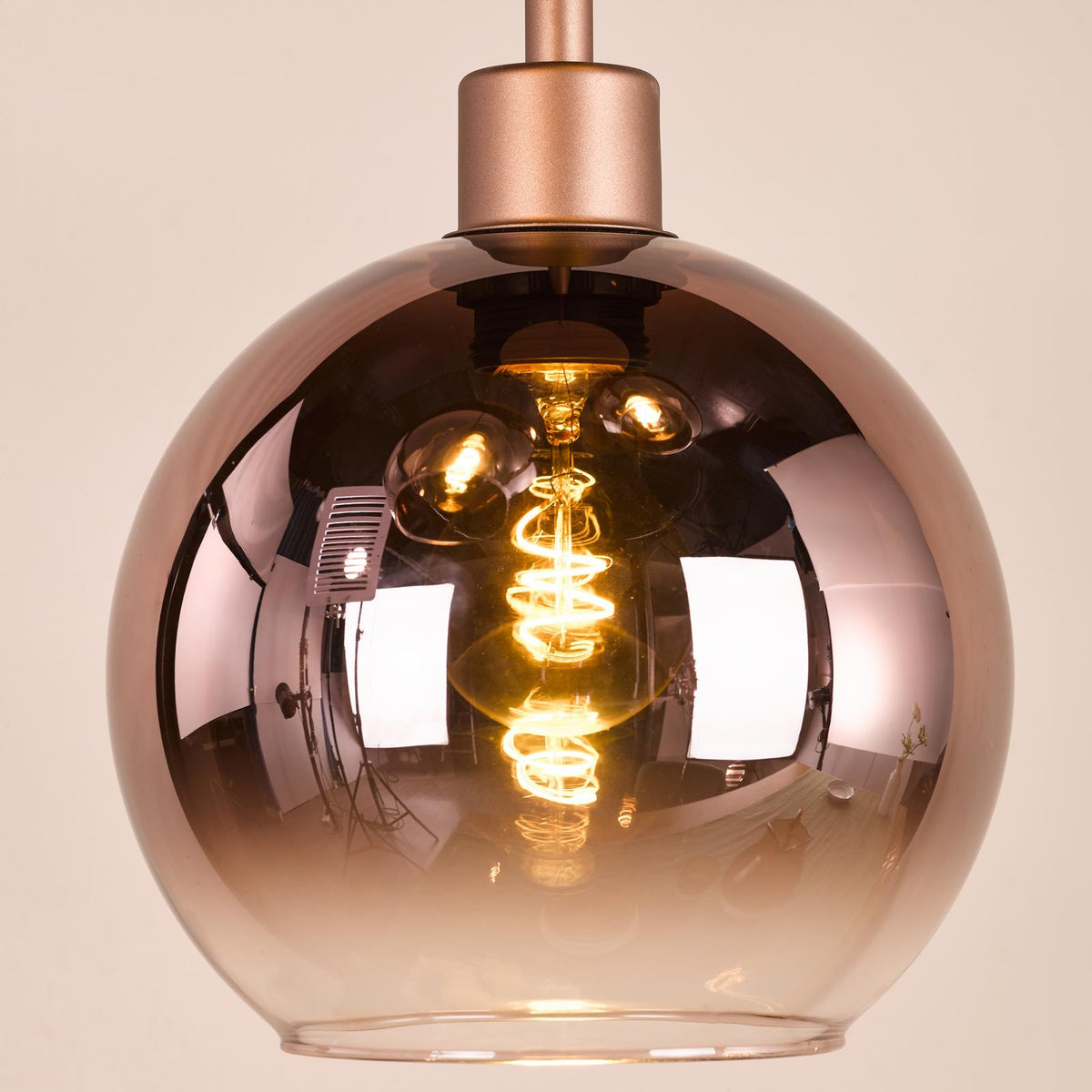 Dar Lycia 3 Light Cluster Pendant Satin Bronze and Bronze Ombre Glass