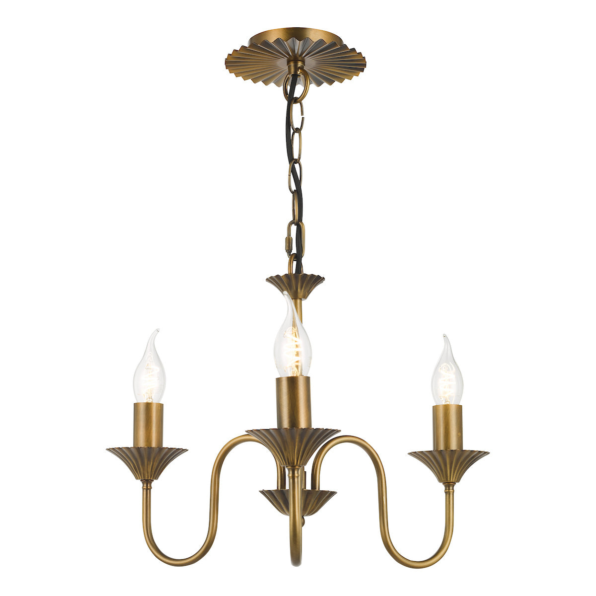 Dar Lydian 3 Light Pendant Antique Bronze Fitting Only