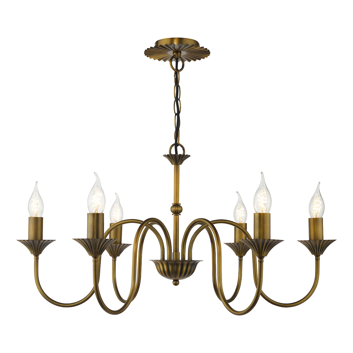 Dar Lydian 6 Light Pendant Antique Bronze Fitting Only