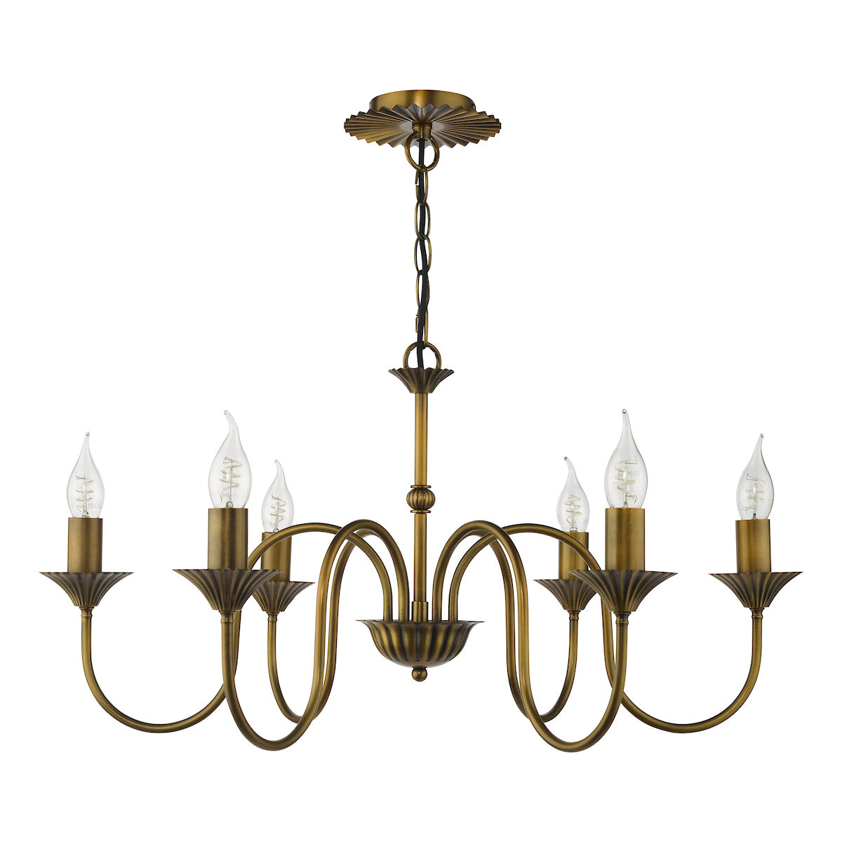 Dar Lydian 6 Light Pendant Antique Bronze Fitting Only