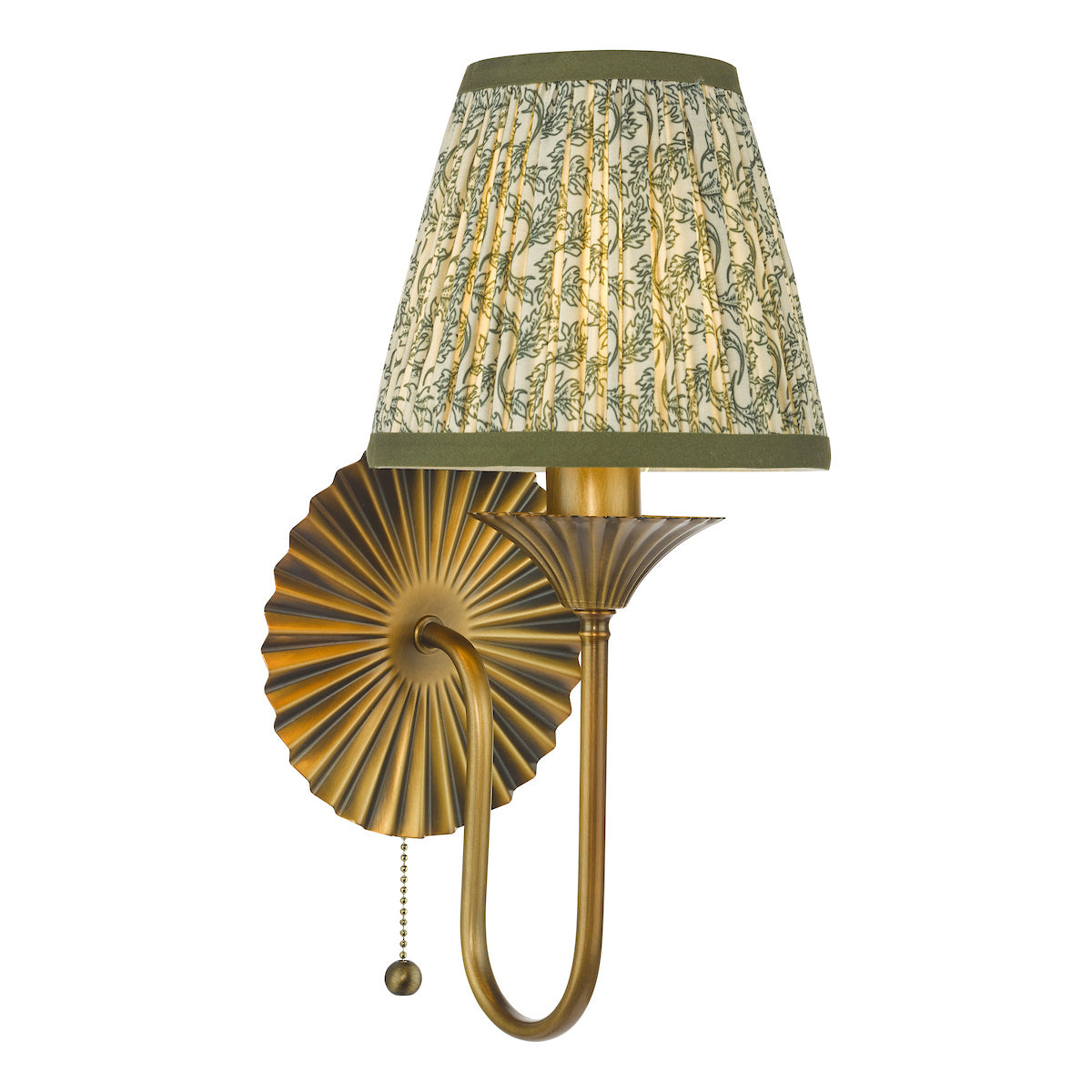Dar Lydian Wall Light Antique Bronze With Esther Green Shade
