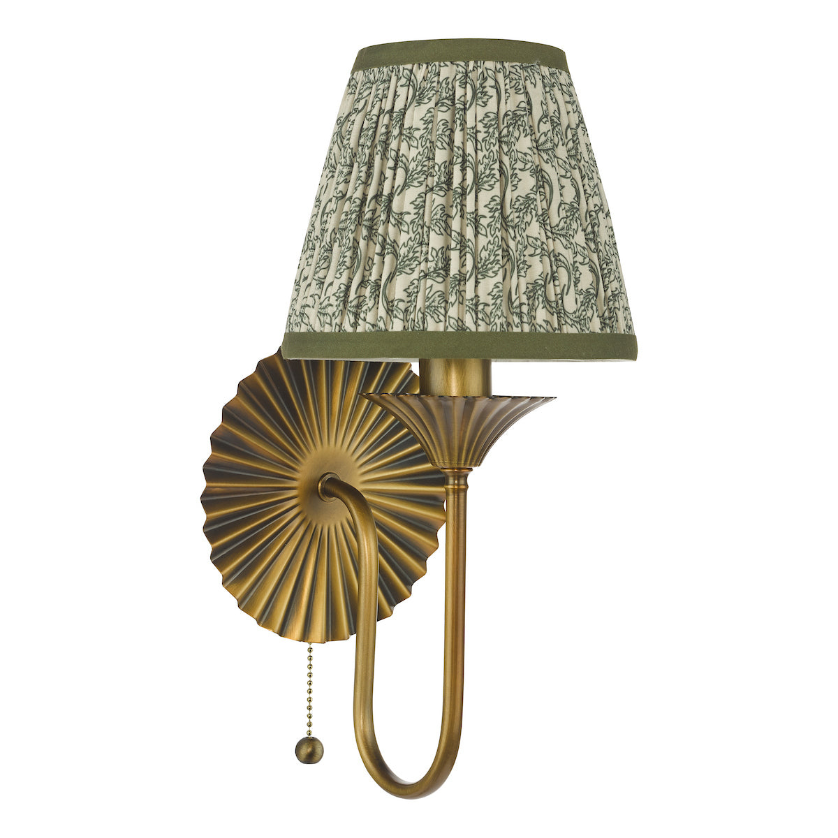 Dar Lydian Wall Light Antique Bronze With Esther Green Shade
