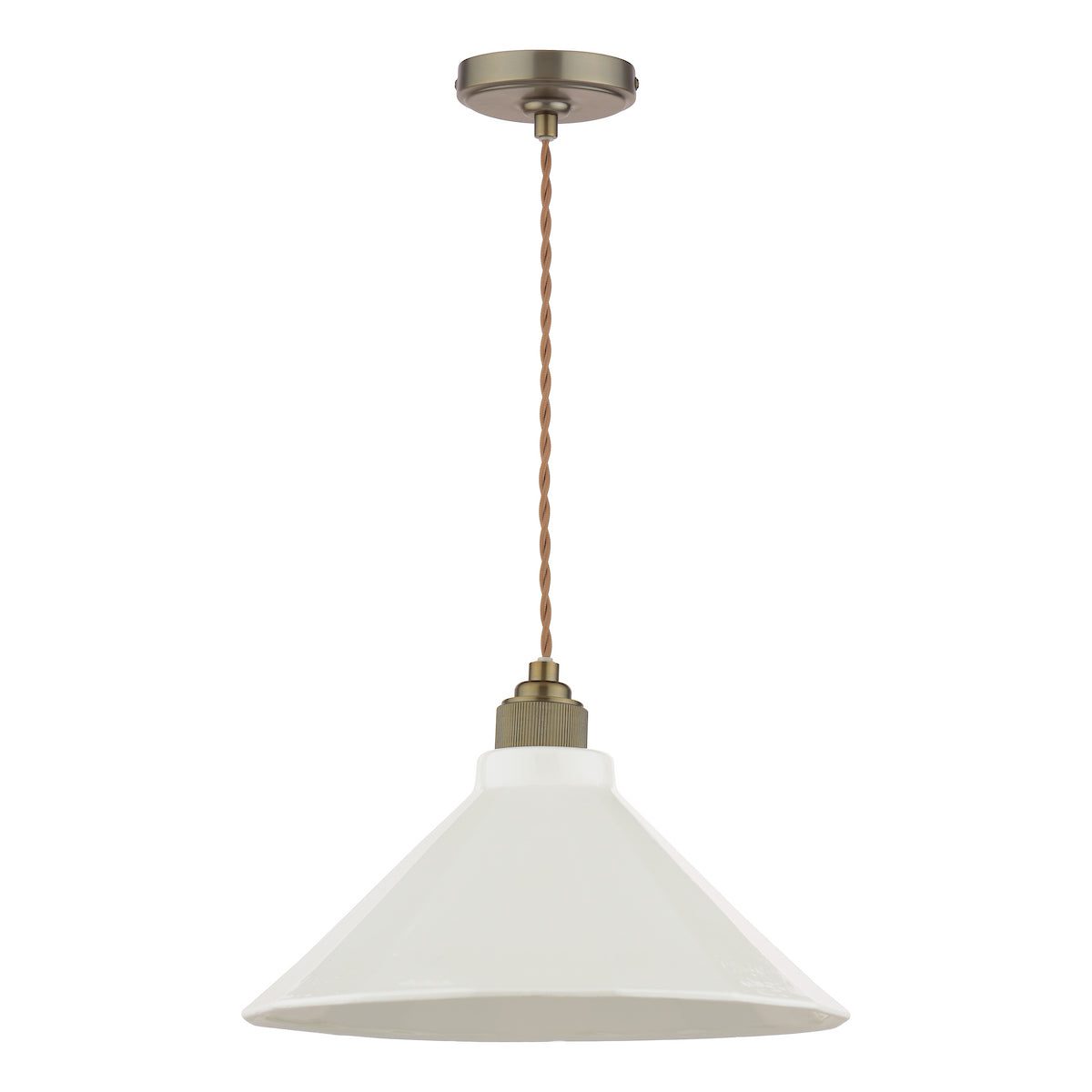 Joules Lynton Pendant Satin Bronze and Cream Ceramic