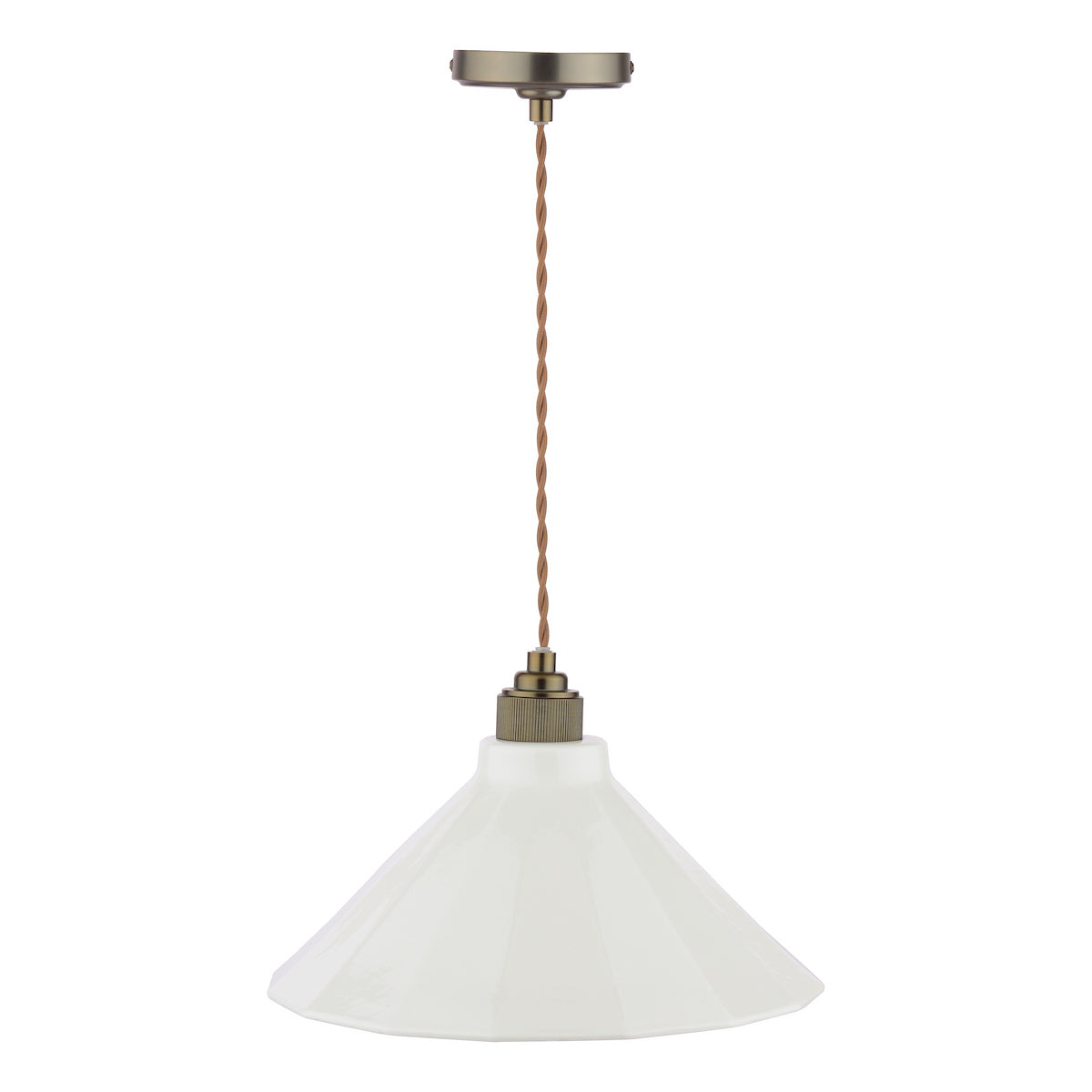 Joules Lynton Pendant Satin Bronze and Cream Ceramic