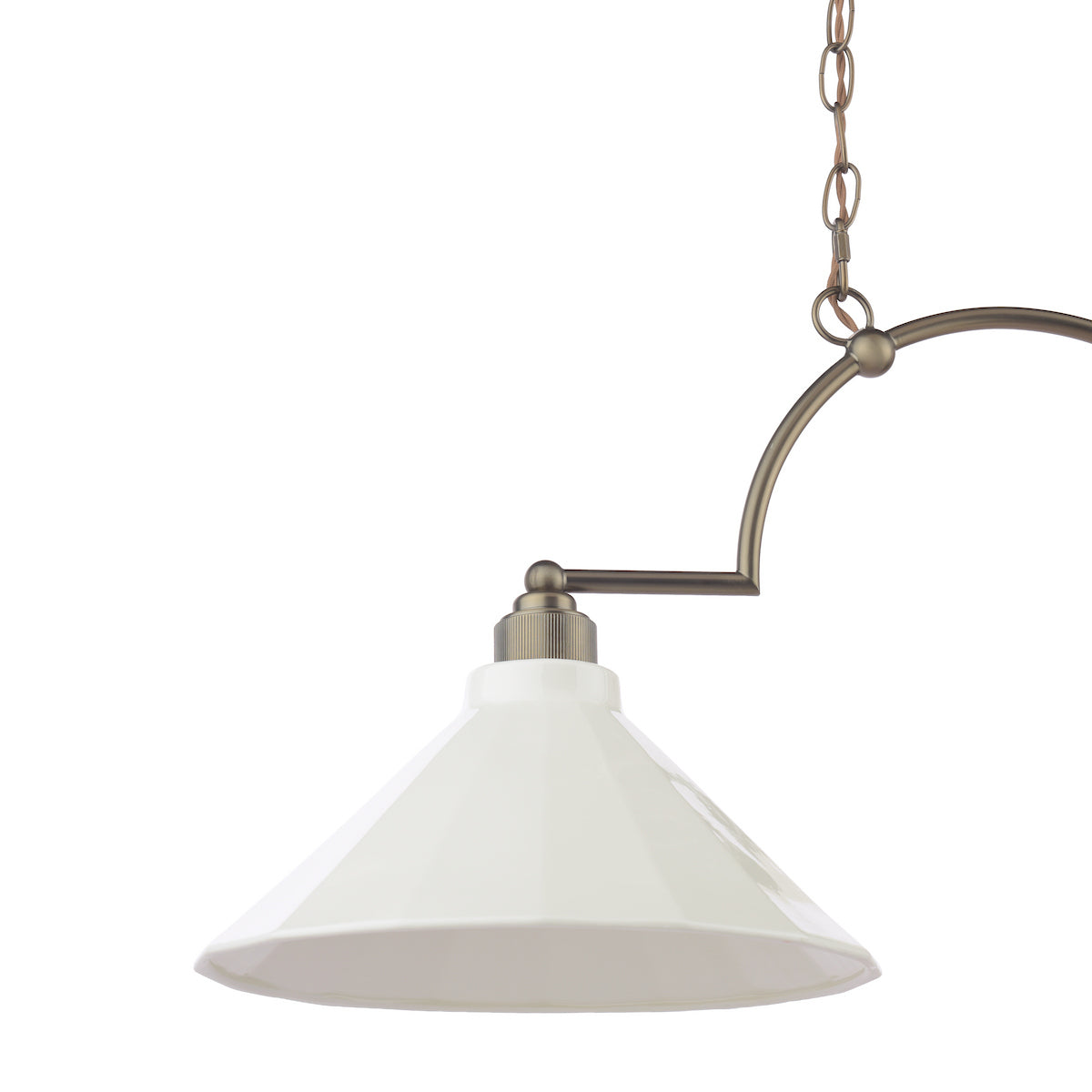 Joules Lynton 2 Light Pendant Satin Bronze and Cream Ceramic