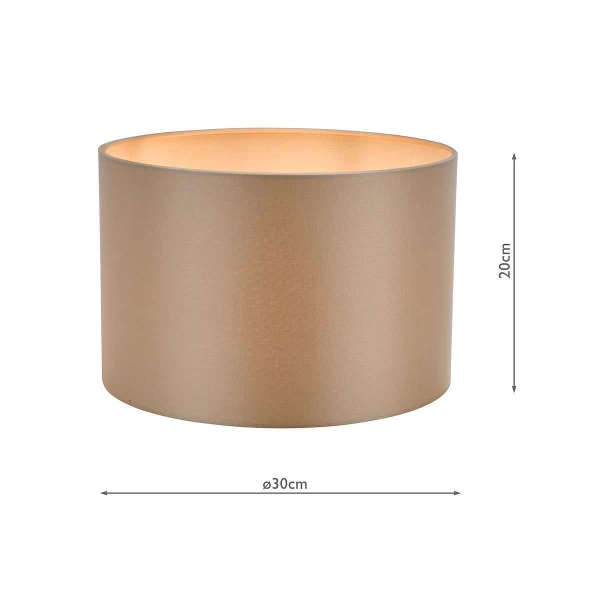 Dar Lyris Taupe Cotton Drum Shade 30cm