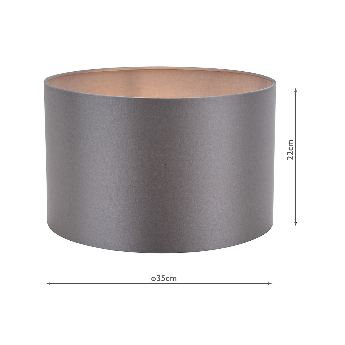 Dar Lyris Grey Cotton Drum Shade 35cm
