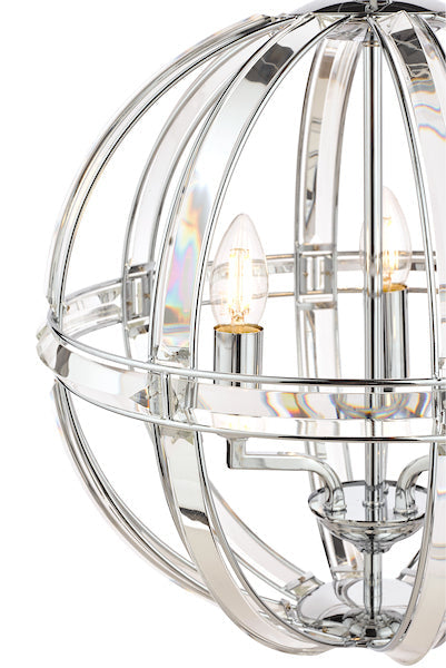 Laura Ashley Aidan Glass & Polished Chrome 5 Light Globe Chandelier – from Amos Lighting + Home