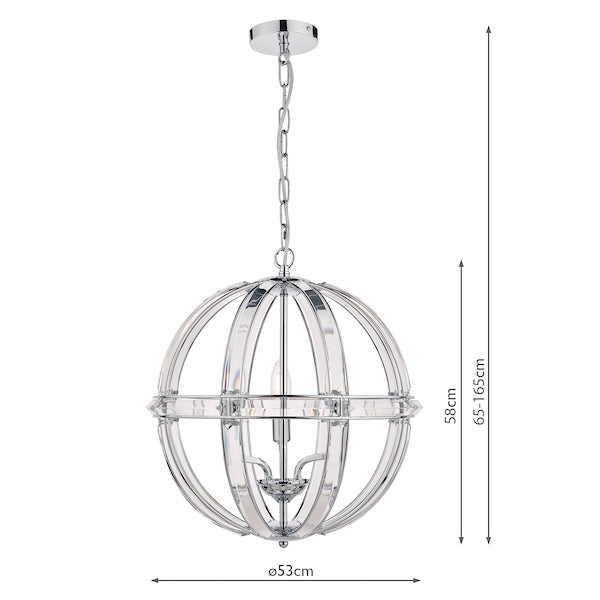Laura Ashley Aidan Glass & Polished Chrome 5 Light Globe Chandelier – from Amos Lighting + Home