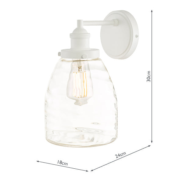 Laura Ashley Ainsworth Outdoor Wall Light Matt Cream Glass IP44 – from Amos Lighting + Home