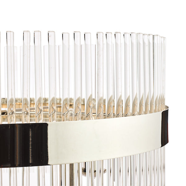 Laura Ashley Alexa 5 Light Pendant Polished Nickel & Glass Rods – from Amos Lighting + Home