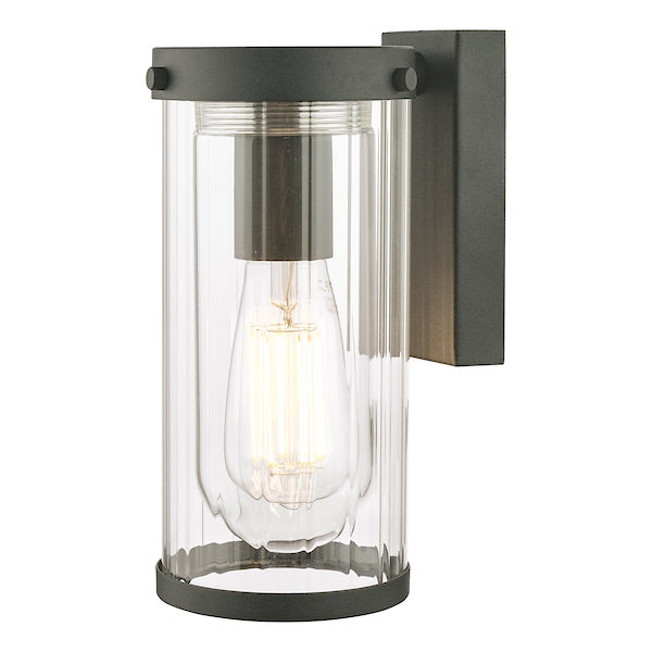 Laura Ashley Arthur Outdoor Wall Light Matt Black Glass IP44 – from Amos Lighting + Home