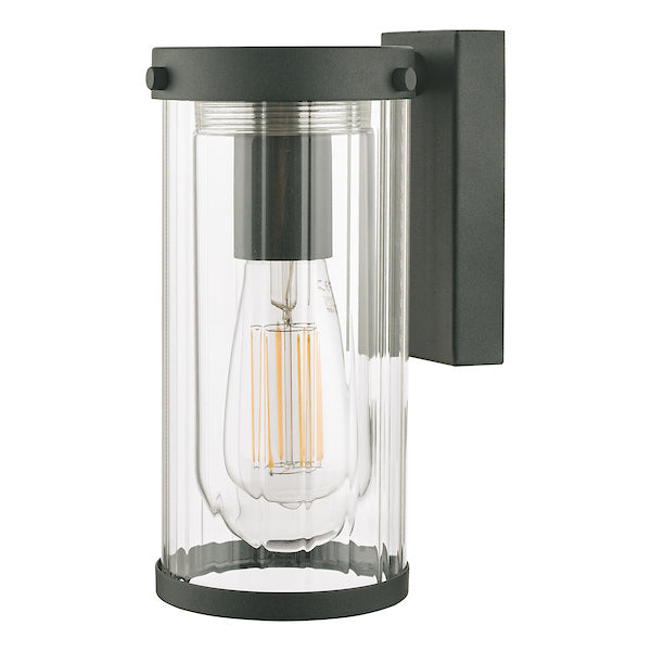 Laura Ashley Arthur Outdoor Wall Light Matt Black Glass IP44 – from Amos Lighting + Home